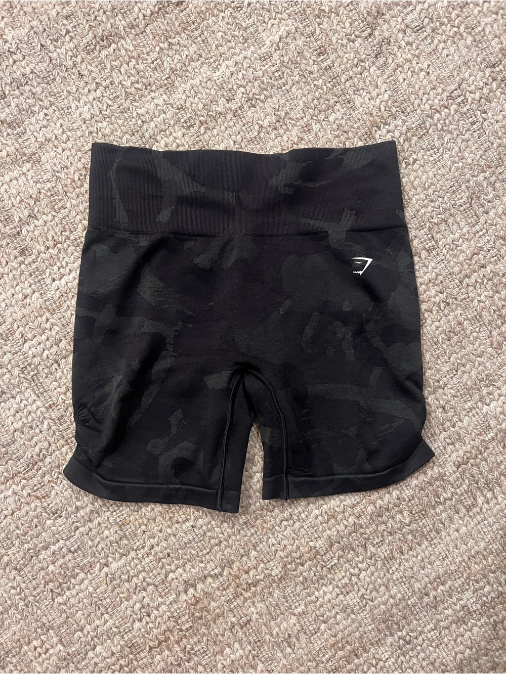 Gymshark Black Camo High-Waist Bike Shorts